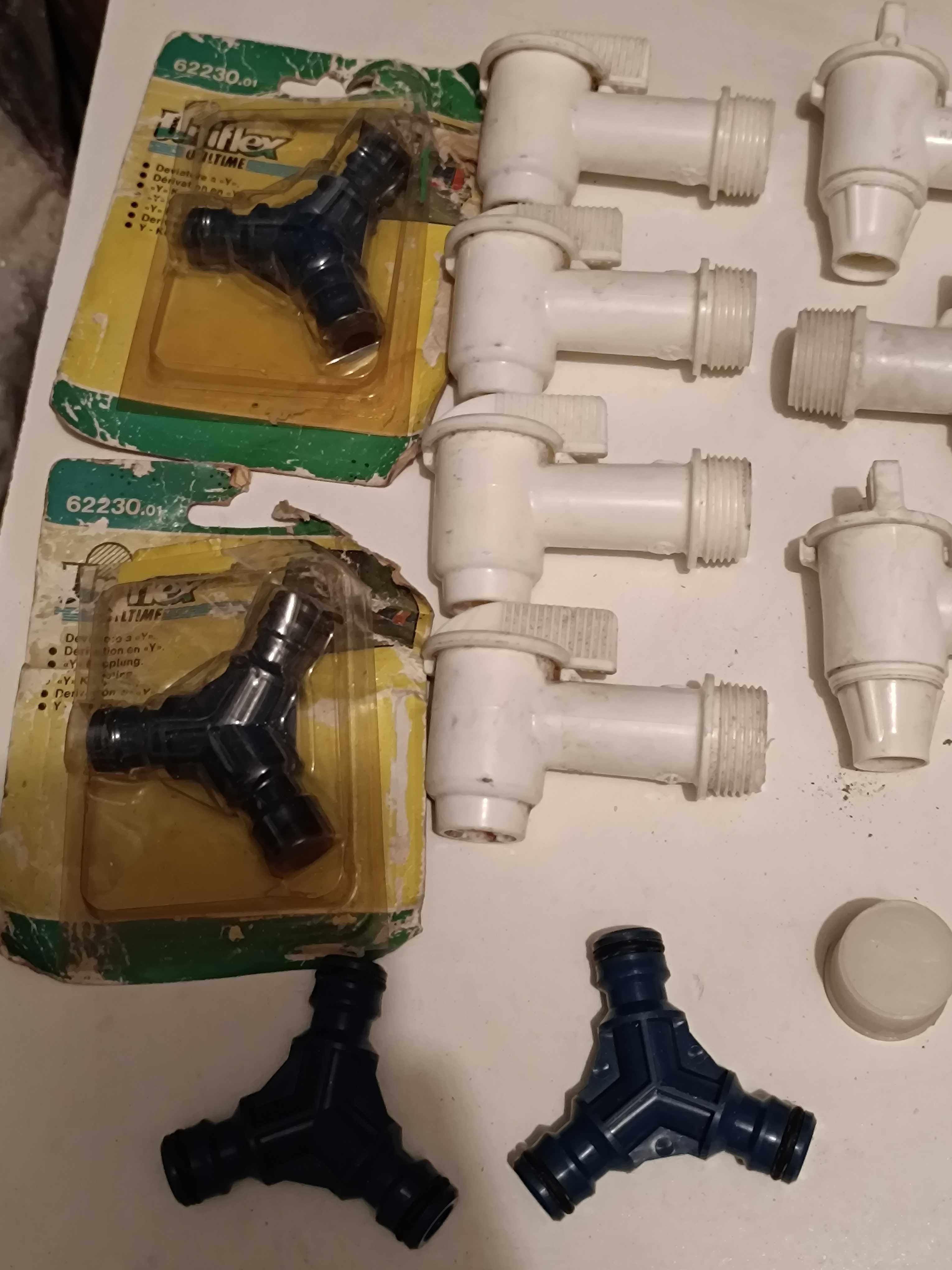 Conjunto de Mangueira Torneiras e adaptadores de rega