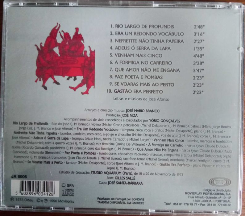 José Afonso	- - - - -		Venham Mais Cinco	- - - - -	CD