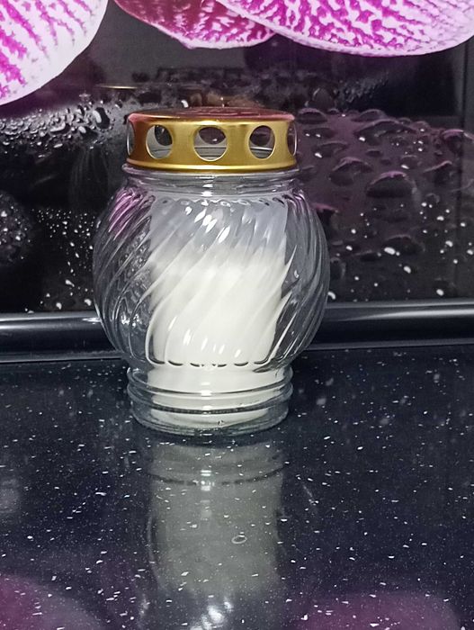 znicz szklany z wkładem 46 h.