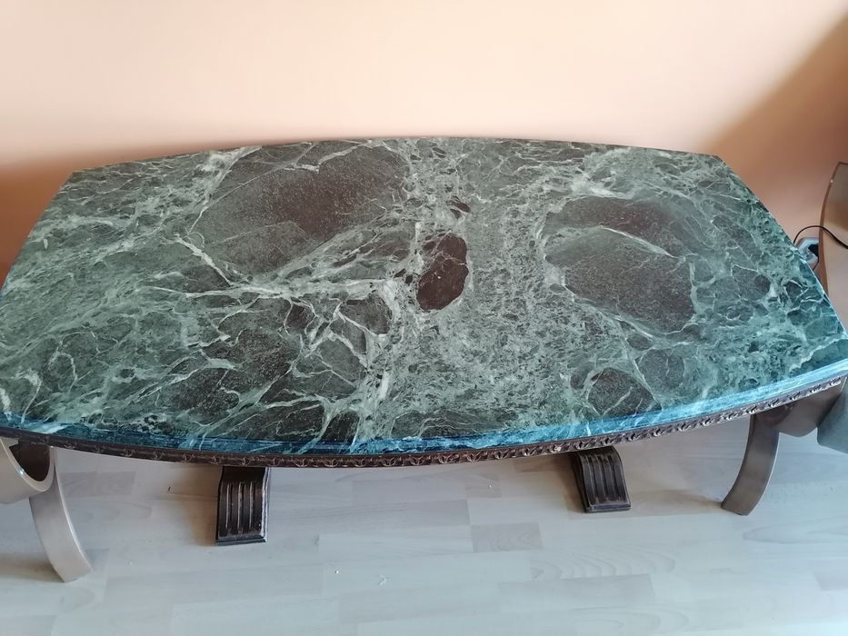 Stolik kawowy holenderski z marmurowy blatem