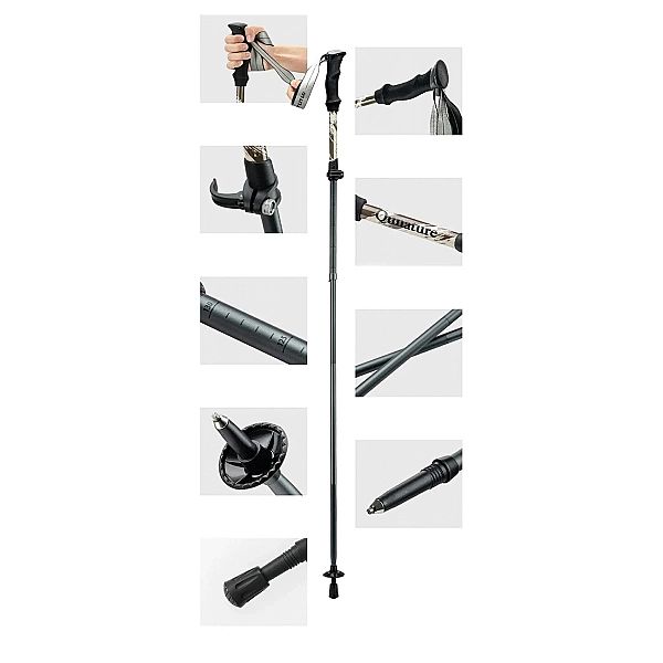 Kijki trekkingowe Qunature nordic walking aluminiowe 110, 130 cm - brą