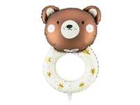 Balon foliowy Grzechotka miś, 61x88 cm, baby shower