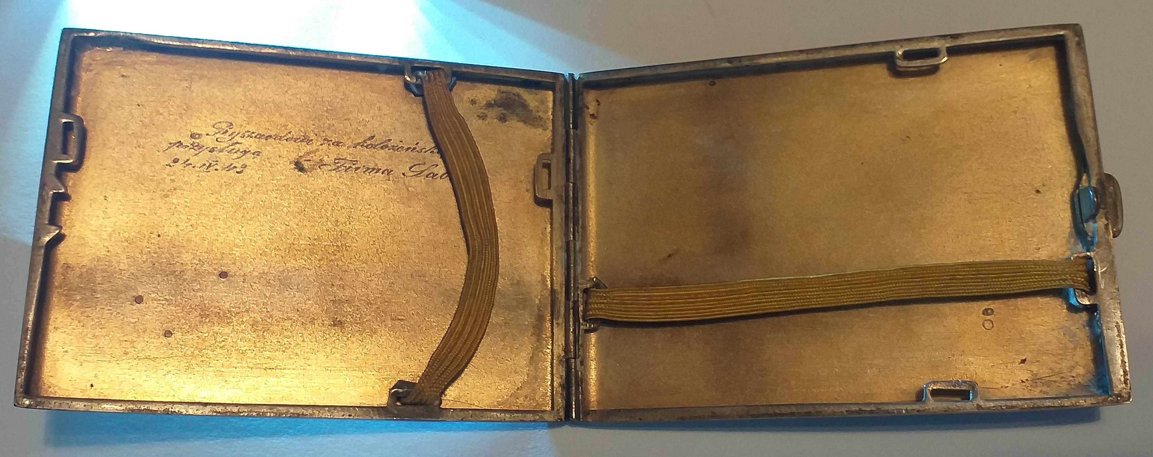 Papierośnica przedwojenna srebro 144 gram.