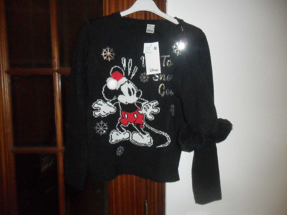 Conjunto de camisola e gorro novos tamanho 11/12 anos