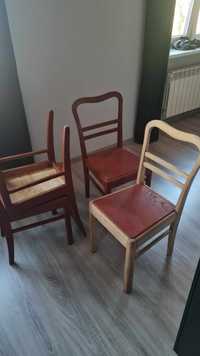 Komplet 4 krzesła i stół, stare, zabytkowe