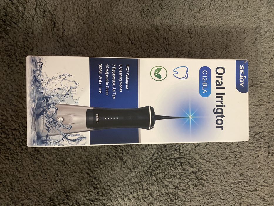 IRYGATOR DO ZĘBÓW bezprzewodowy Dentystyczny 7 Dyszy 5 C12-BLA 350ML 2