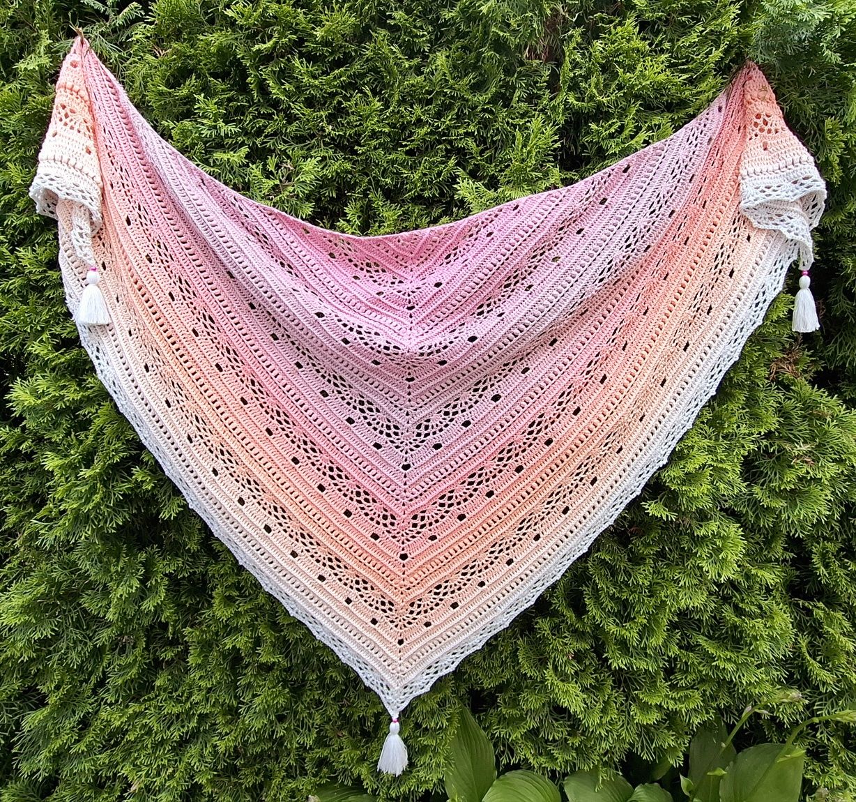 Chusta szydełko handmade pareo szal