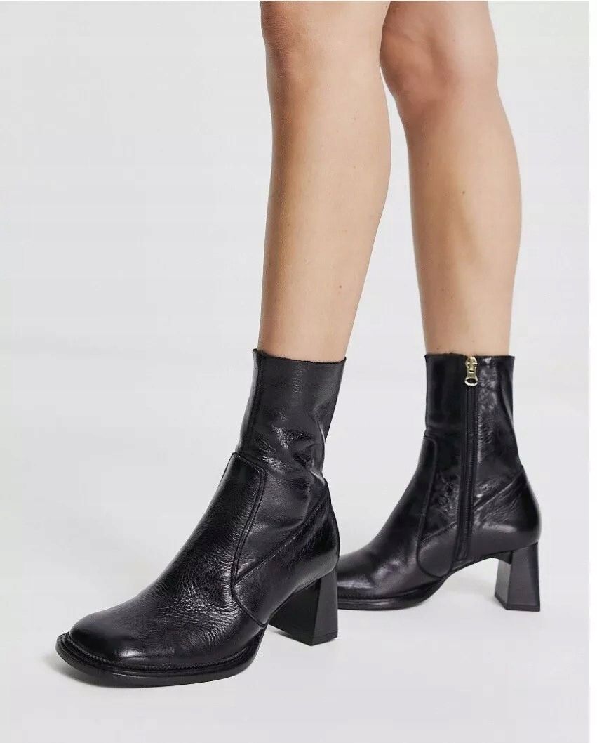 Asos Design 40 Czarne Botki Skórzane Ruben H15502