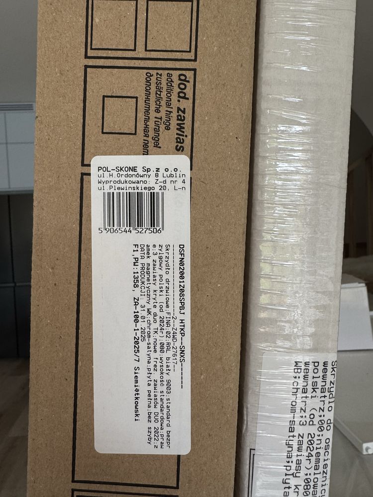 Nowe drzwi do WC VOX Pol-skone RAL bialy 9003 - lewe na zewnatrz