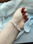 Wyprzedaż Bransoletka srebro 925 pozłacane prezent morganit jadeit kry