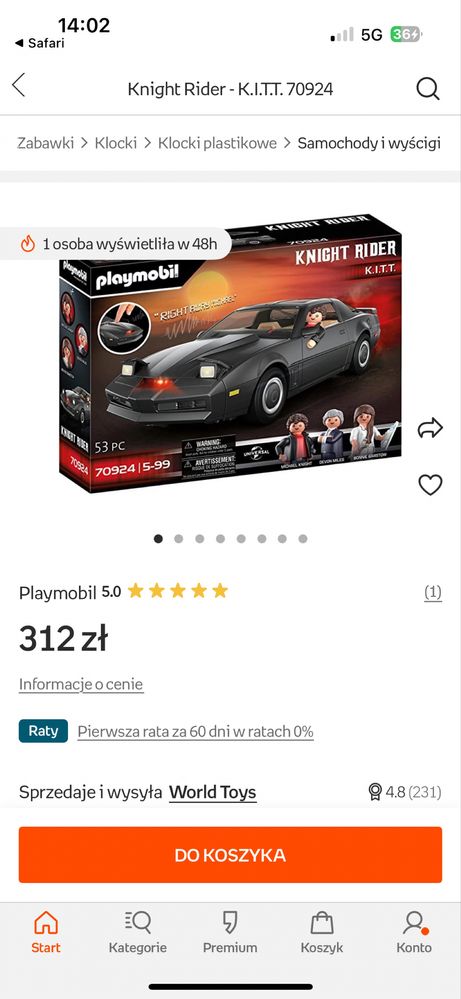 PLAYMOBIL, Knight Rider - K.I.T.T., 70924