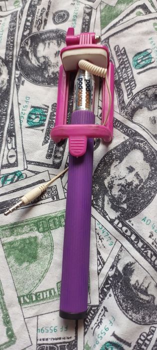 Селфі-палка фіолетово-рожева