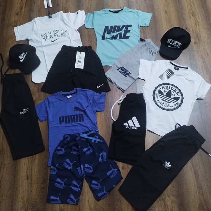 Super extra zestaw sportowy komplety spodenki na lato dla chłopca 128