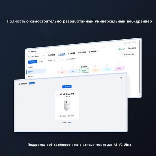 Бездротова 4K ігрова мишка MCHOSE A5 Ultra v2. PAW3395, Realtek