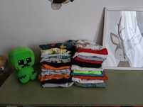 Paka ubrań chłopięcych, t-shirty, spodenki, piżamy 134, 26 sztuk!