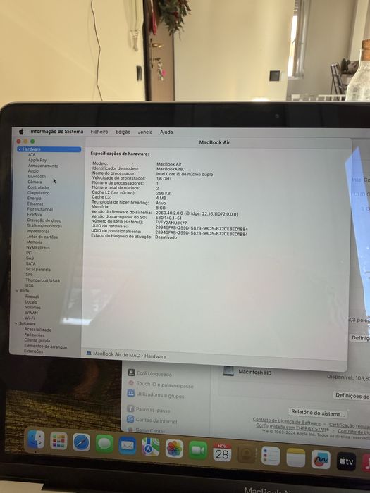 Macbook air 13 i5 128gb 2018 silver otimo estado