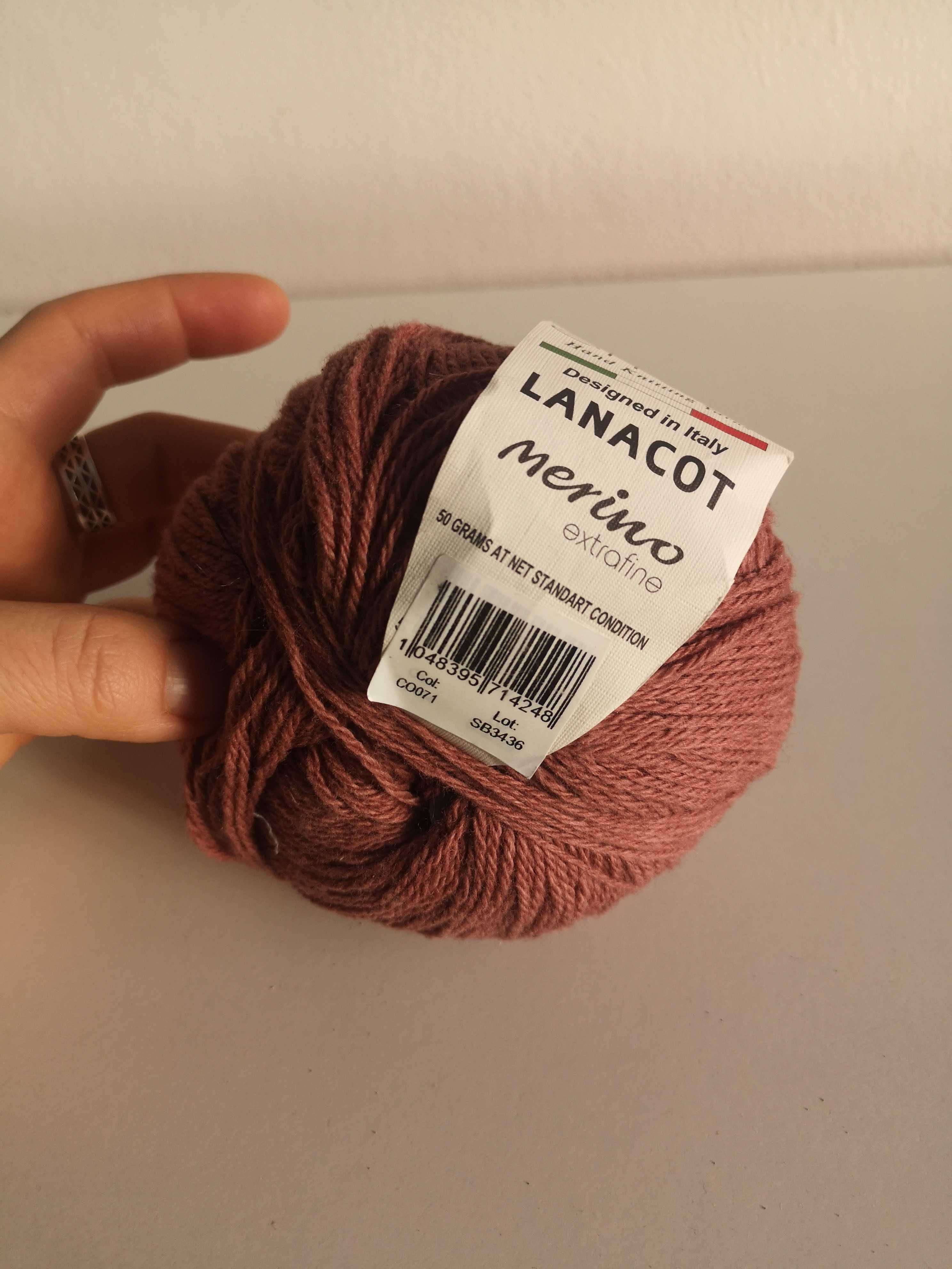 Włóczka ETROFIL LANACOT CO071 org. 55% merino+bawełna FIOLET BEŻ (169)