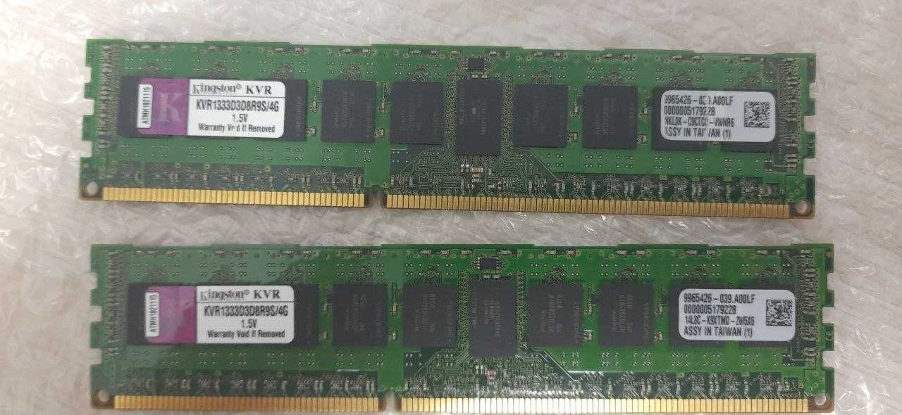 Серверна оперативная память Kingston 2х4Gb DDR3 1333 KVR1333D3D8R9S/4G