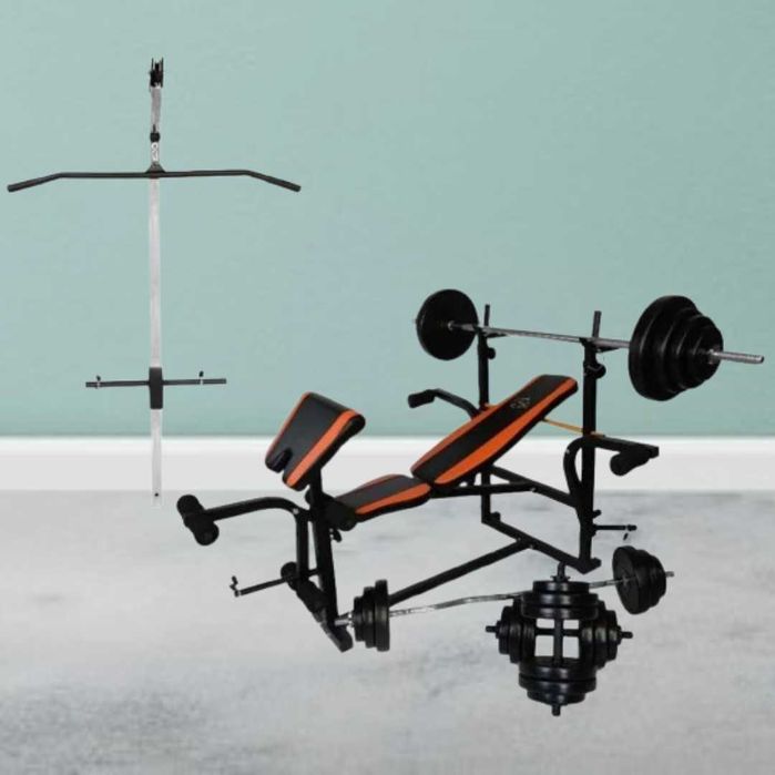 Универсальная скамья для жима WCG 0070 + Тяга + Брусья + Скотта