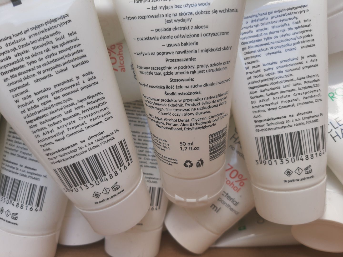V PROTECT antybakteryjny żel do rąk 70% tubka 50ml duża ilość