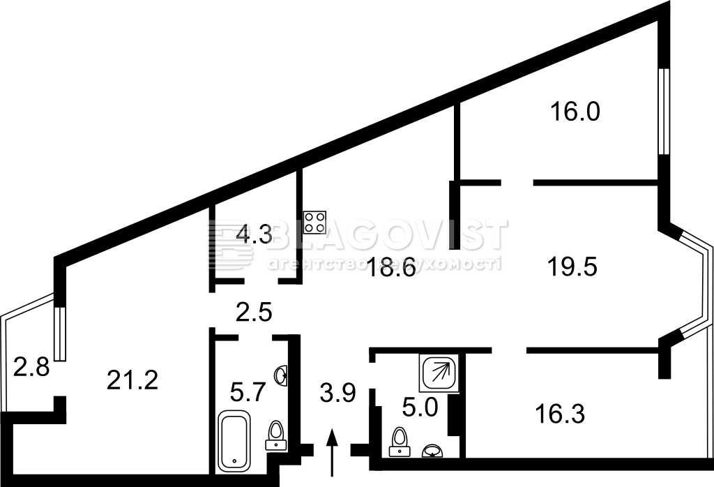 3х кімнатна Липківського Митрополита 37б, ЖК Династія, Урицького