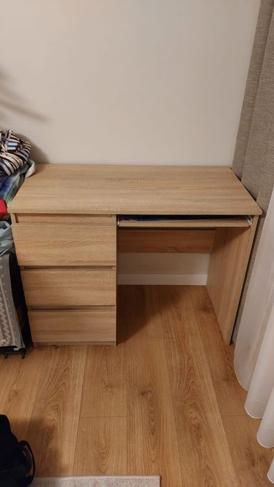 Biurko z szufladami w idealnym stanie, dąb Sonoma