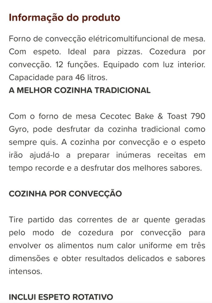 Mini forno de convenção 2000w (NOVO)