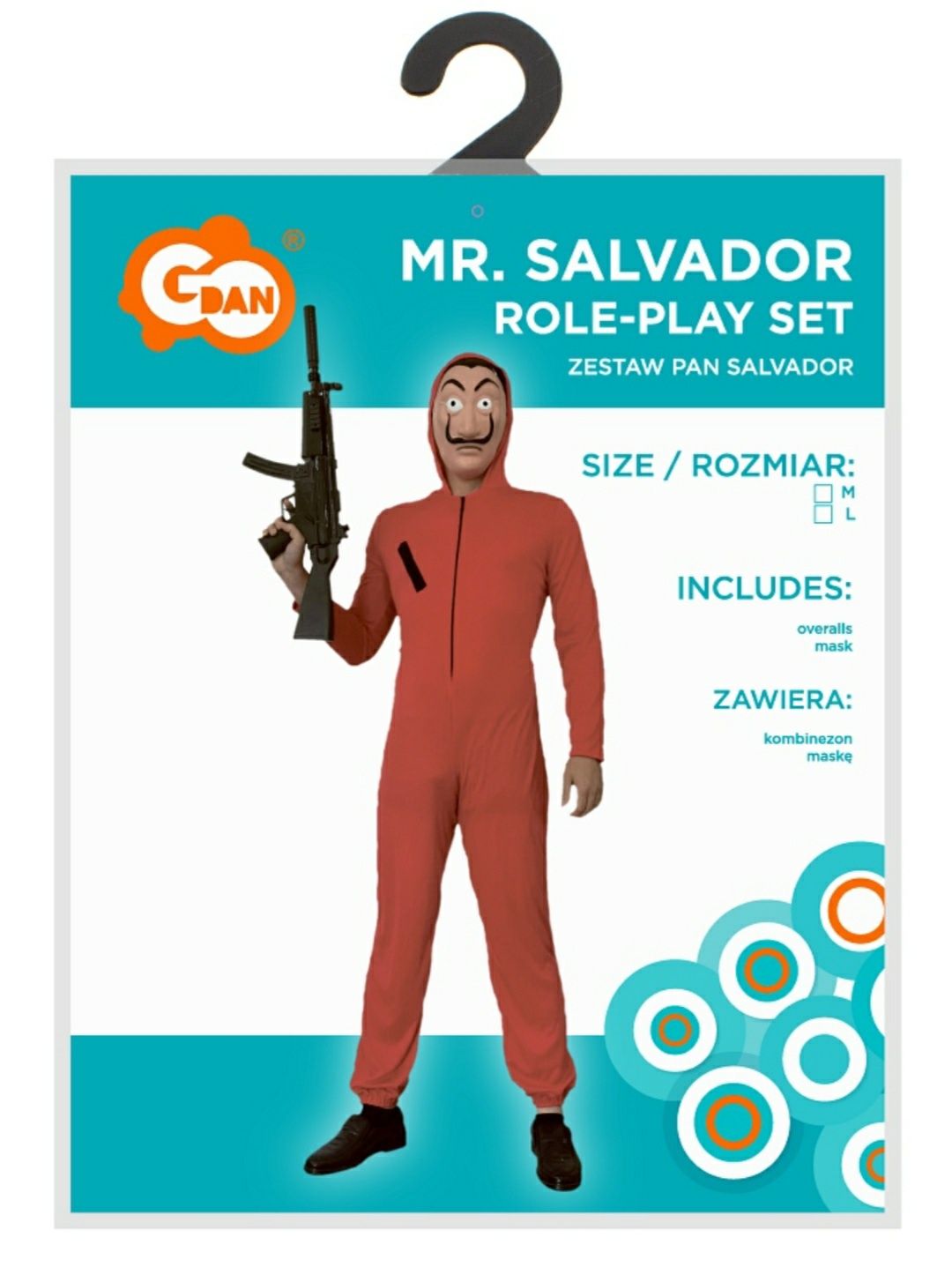 Kostium karnawałowy Pan Salvador Dom z papieru przebranie strój zabawa