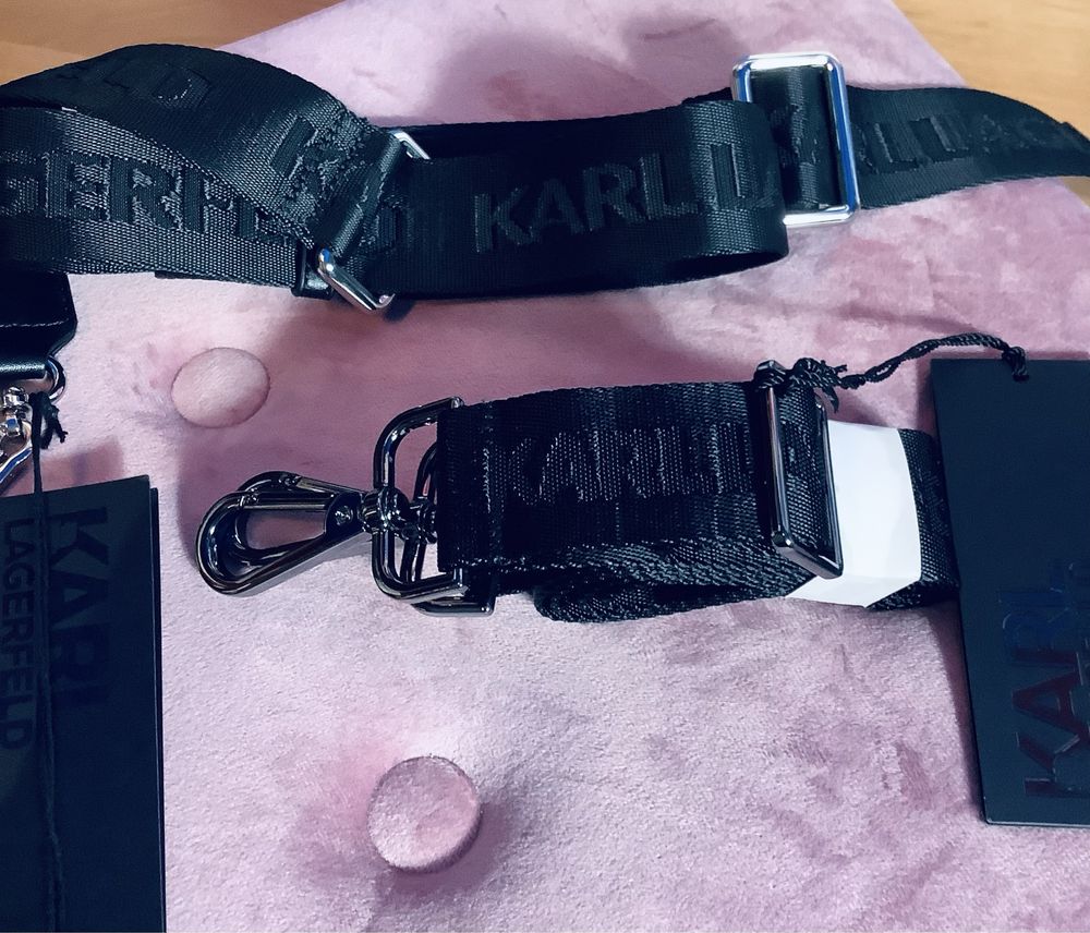 Paski do torebki Karl Lagerfeld, meski/ damski, czarne z logo