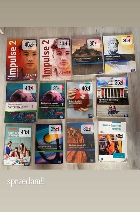 Książka do klasy pierwszej szkoły średniej