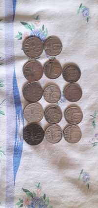 Монети срср,15 і 20 копійок,9шт. і 5шт.