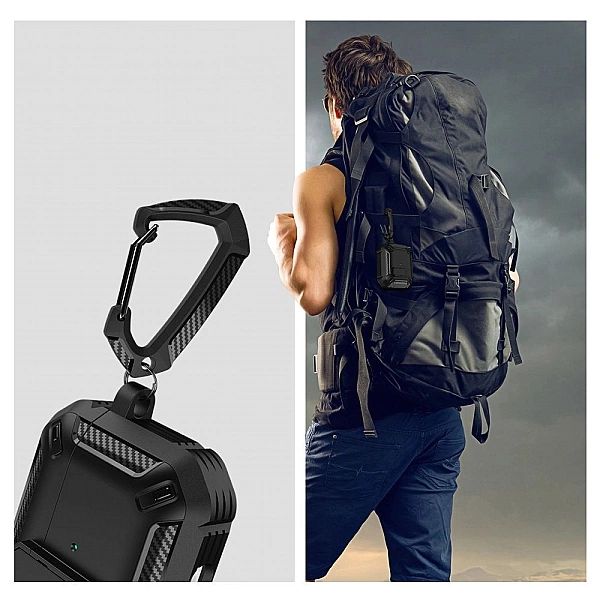Etui Tech-Protect X-Carbo na AirPods Pro 1 / 2 - czarne