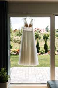 Piękna delikatna suknia ślubna S/M
