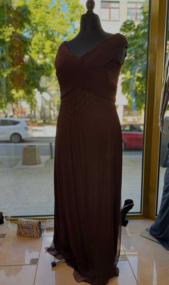 Suknia dluga jedwabna plus size