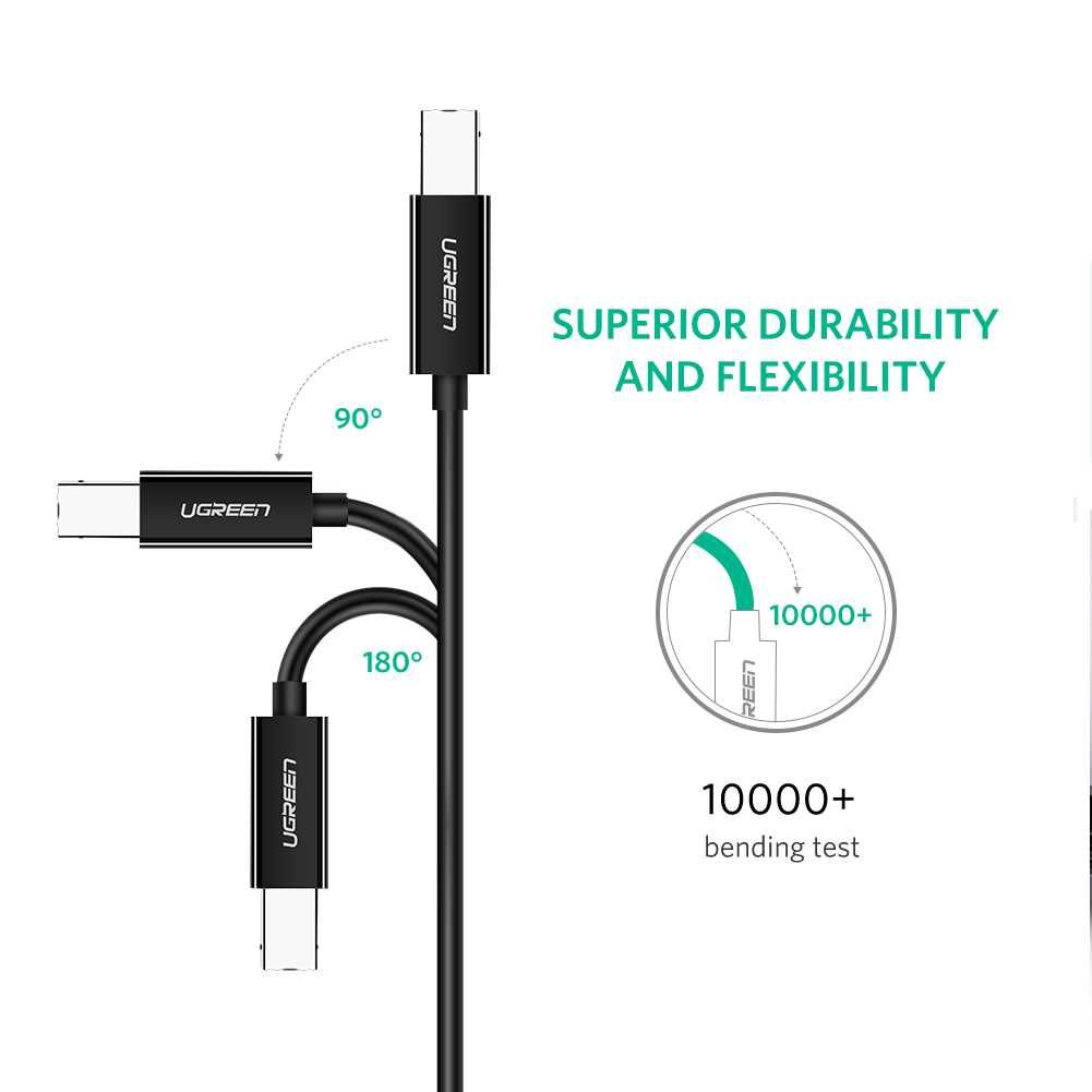 Кабель для принтера сканера факса МФУ Type-C на USB-B 2.0 UGREEN 1м