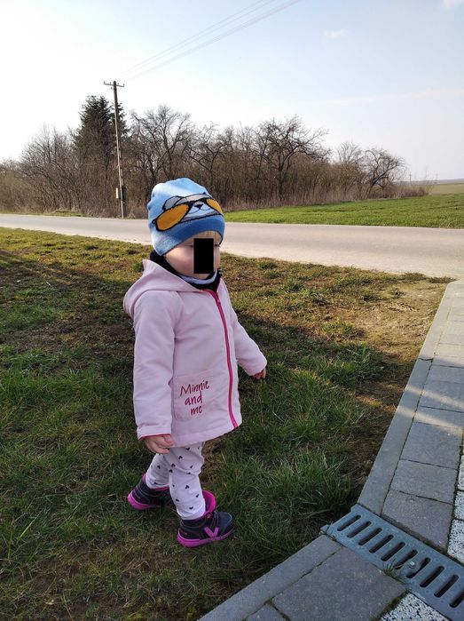 Kurtka dla dziewczynki różowa na zamek z kapturem Myszka Miki 80 Pepco