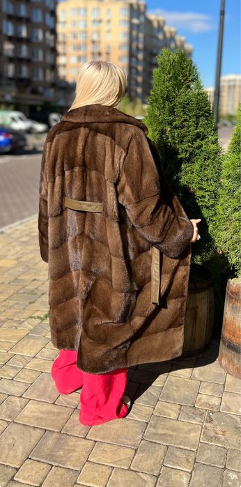 Шуба норка балон англ ворот овер Цвет соболь