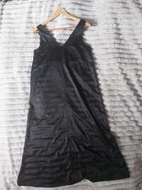 Сатинова атласна шовкова сукня міді чорна the lace
