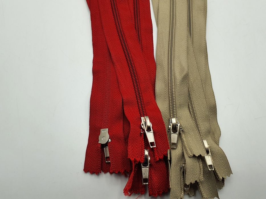 Zamek suwak zestaw 12 szt.-50 cm.beż -bordo