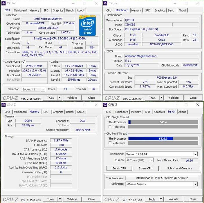 E5 2680 V4 + Материнська плата X99 LGA2011 V3|V4 + 32 DDR4 Комплект