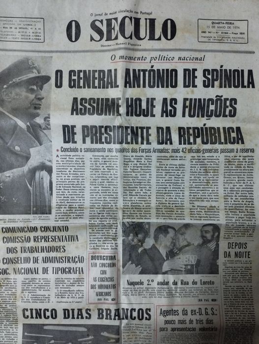 Jornal "O Século" de 15 de Maio de 1974