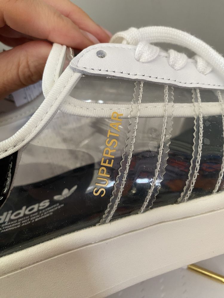 Buty sneakersy Adidas Superstar transparentne unikat