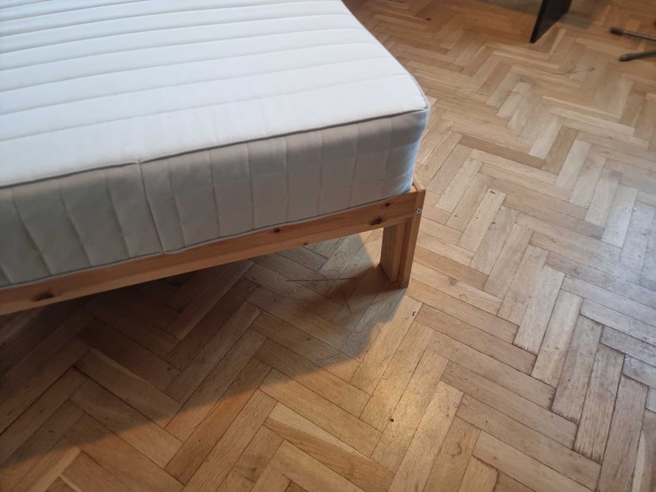 Sprzedam łóżko NEIDEN + materac HAFSLO, Ikea. Używane, tanio. Wawer