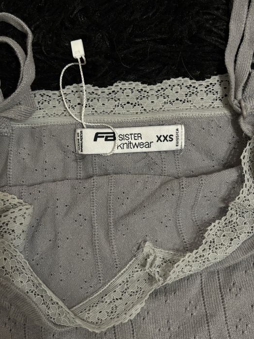 Майка fb sisters xxs сіра coquette y2k