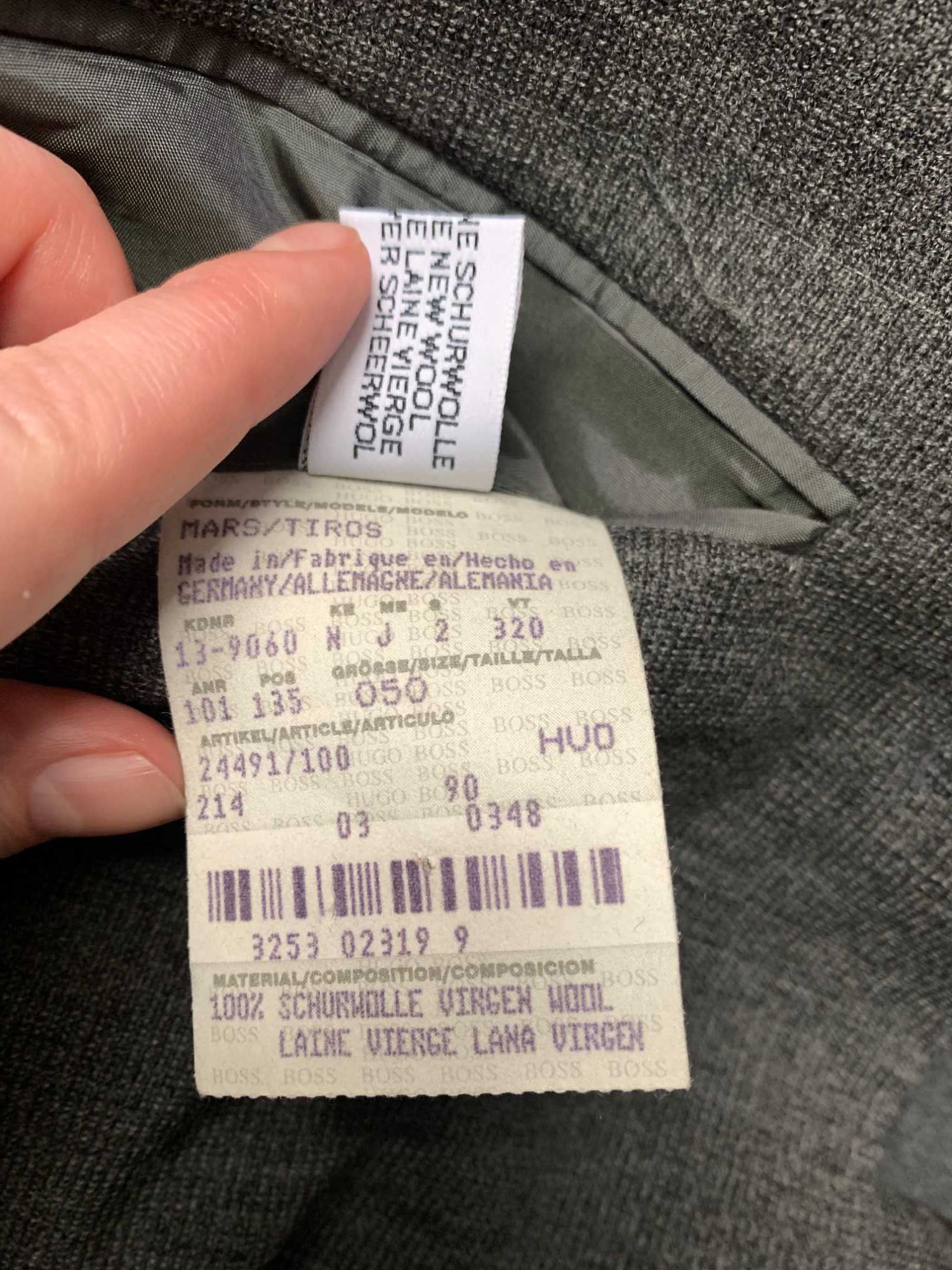 narynarka męska Hugo Boss vintage dziewicza wełna grafit wool casual