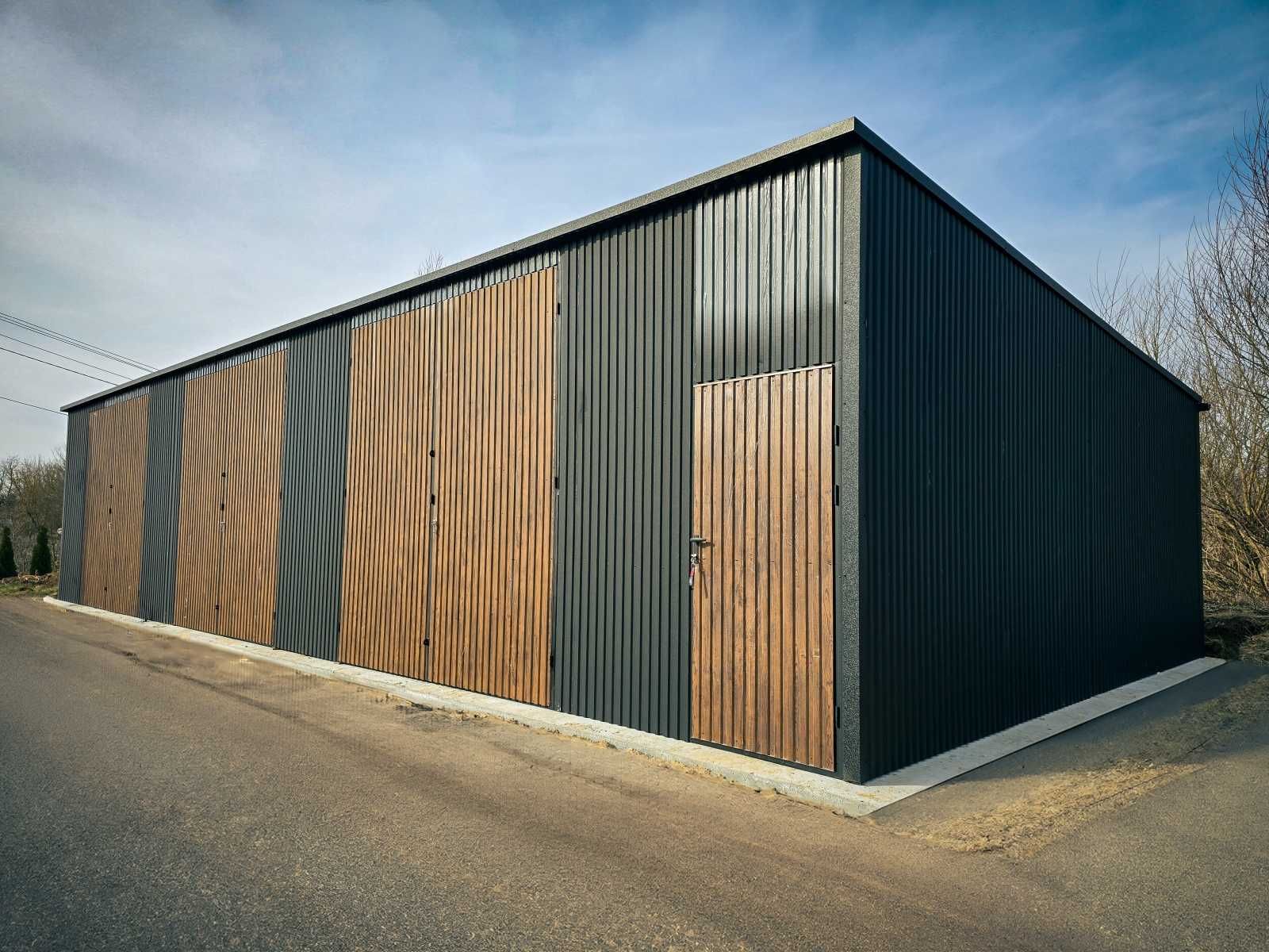Garaż blaszany Halas stalowa 15x7, Producent na wymiar, garaże i hale