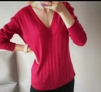 Sweter wełna 42 Czerwony