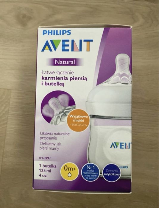 Phillips Avent Natural 0m+ dwie butelki 125 ml + butelka Lovi