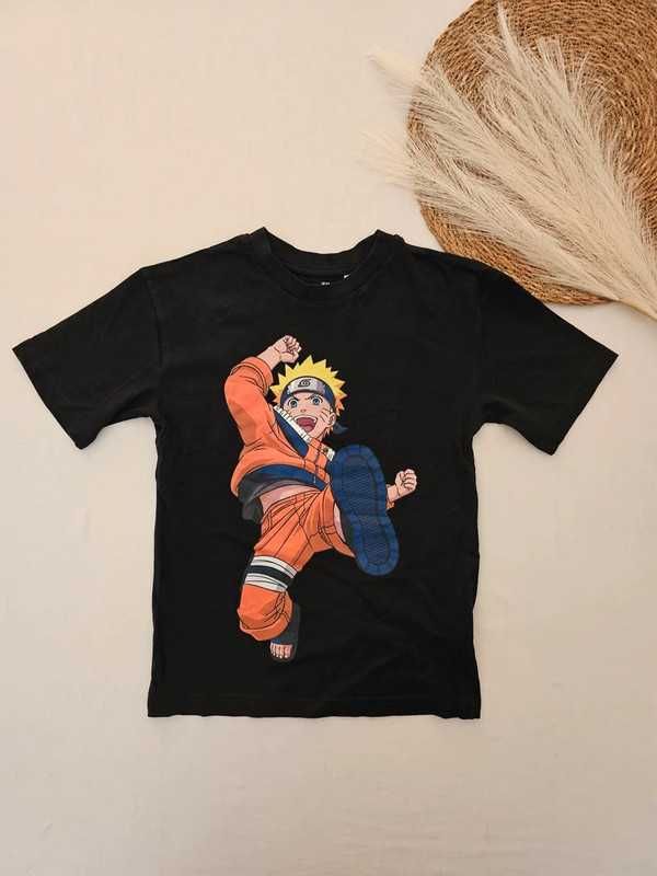 Czarny tshirt Naruto rozmiar 122 128 H&M