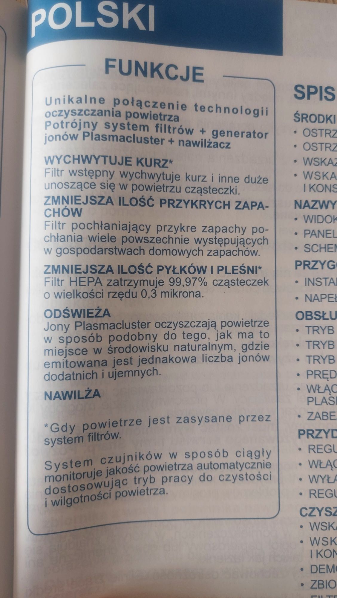 Oczyszczacz powietrza SHARP UA-HD40E-L Plasmacluster